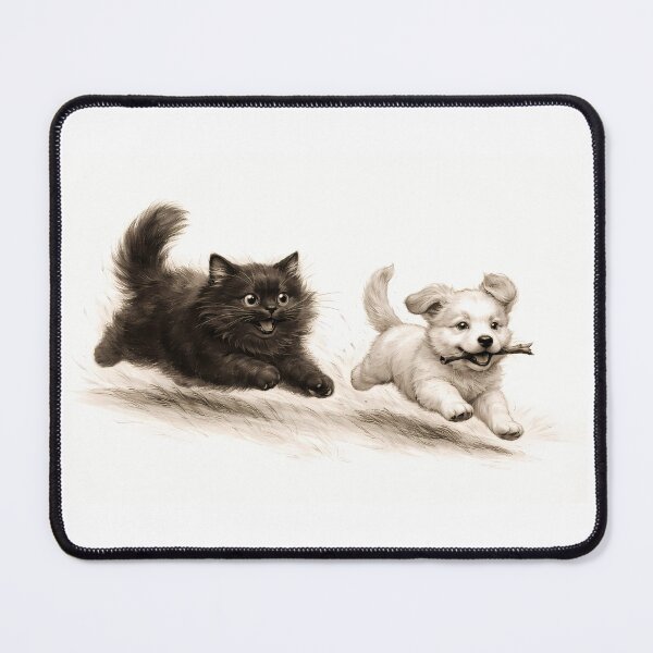 Item preview, Playful Kitten and Puppy Chase designed and sold by cuprum.