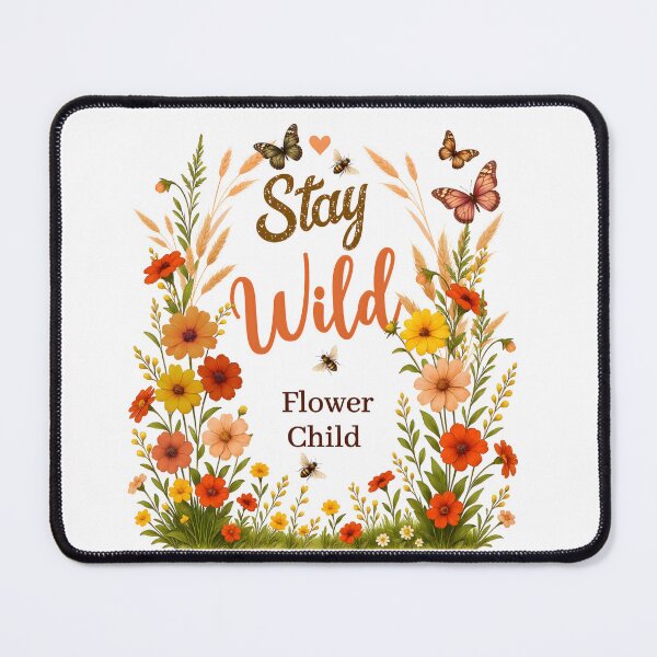 Item preview, Stay Wild Flower Child Boho Floral Graphic designed and sold by ZanyPaintbrush.