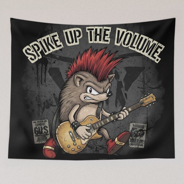 Item preview, Spike Up The Volume Punk Rock Hedgehog Guitarist designed and sold by SillyPawsStudio.