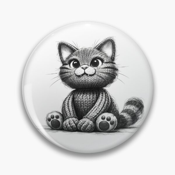 Item preview, Adorable Knitted Cat Sketch designed and sold by cuprum.