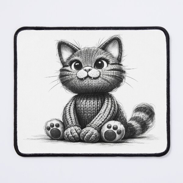 Item preview, Adorable Knitted Cat Sketch designed and sold by cuprum.