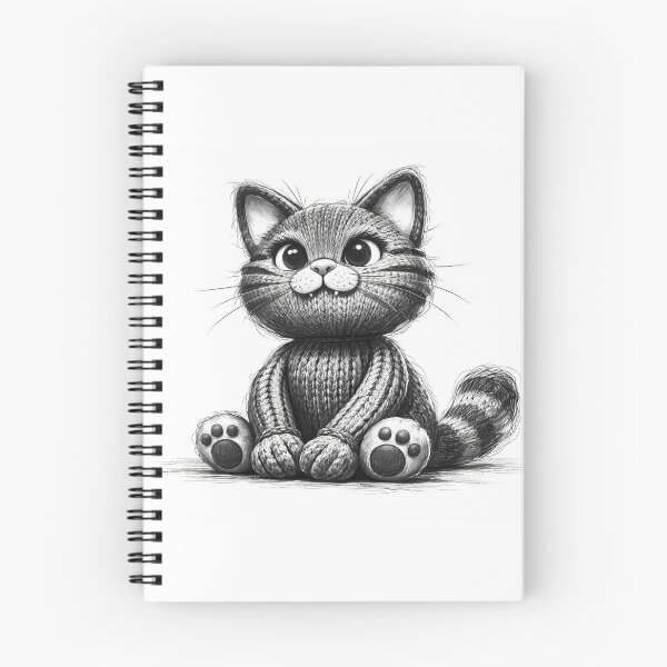 Item preview, Adorable Knitted Cat Sketch designed and sold by cuprum.