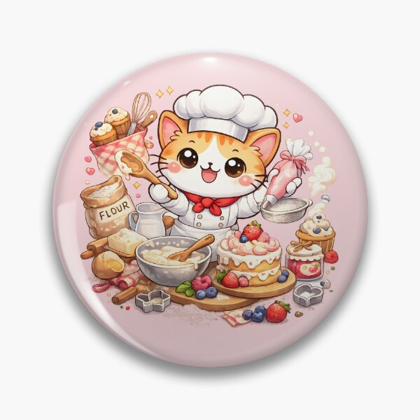 Item preview, Cute Bakery Cat Chef – Kawaii Baking Illustration designed and sold by blankTeeShirt.