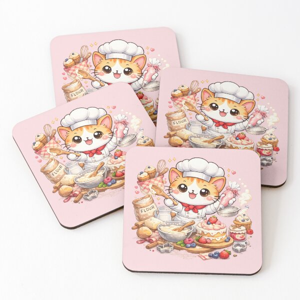 Item preview, Cute Bakery Cat Chef – Kawaii Baking Illustration designed and sold by blankTeeShirt.