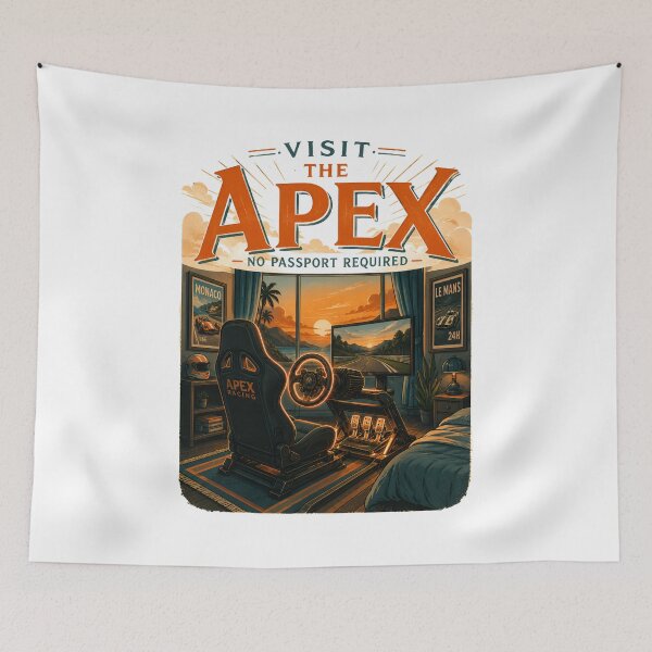Item preview, Visit The Apex No Passport Required Vintage Sim Racing Poster designed and sold by Fenay Designs.