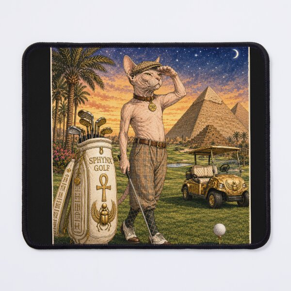 Item preview, Sphynx Cat Golfing in Egypt designed and sold by ikonicgallery.