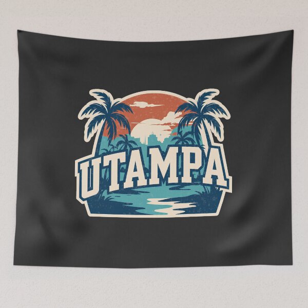 Item preview, UTampa Florida Retro Sunset Palm Trees Vintage College Design designed and sold by ArcticFoxStudio.