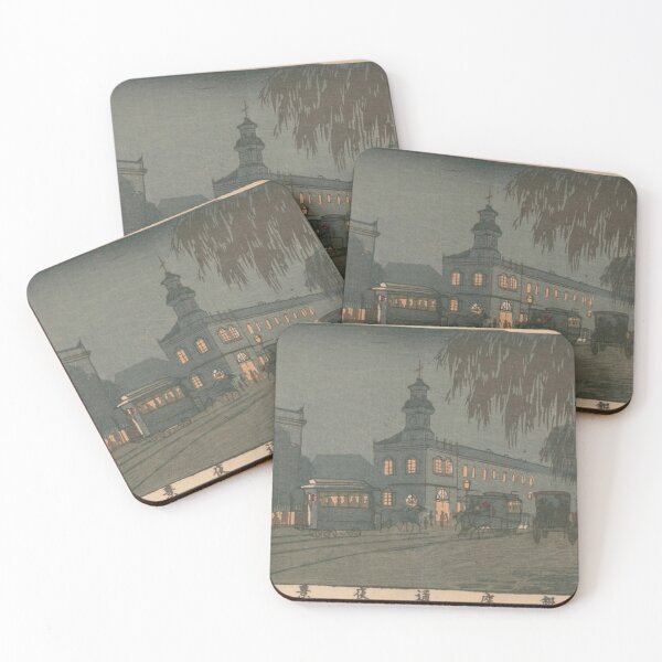 Item preview, Vintage Tokyo Nightscape Ukiyo-e: Ginza Street by Night in the Meiji Era designed and sold by vekotpu.