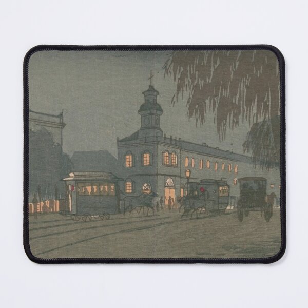 Item preview, Vintage Tokyo Nightscape Ukiyo-e: Ginza Street by Night in the Meiji Era designed and sold by vekotpu.