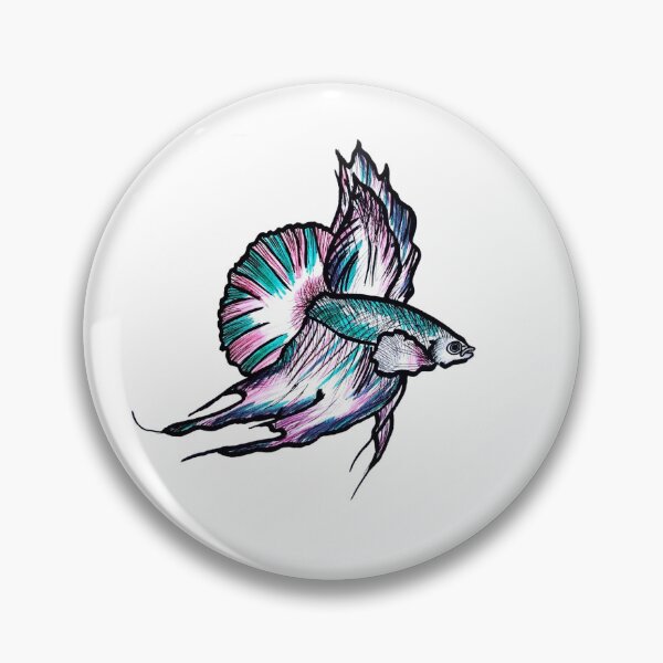 Item preview, Pastel Betta Fish Ink Illustration designed and sold by AsIceAndDesire.