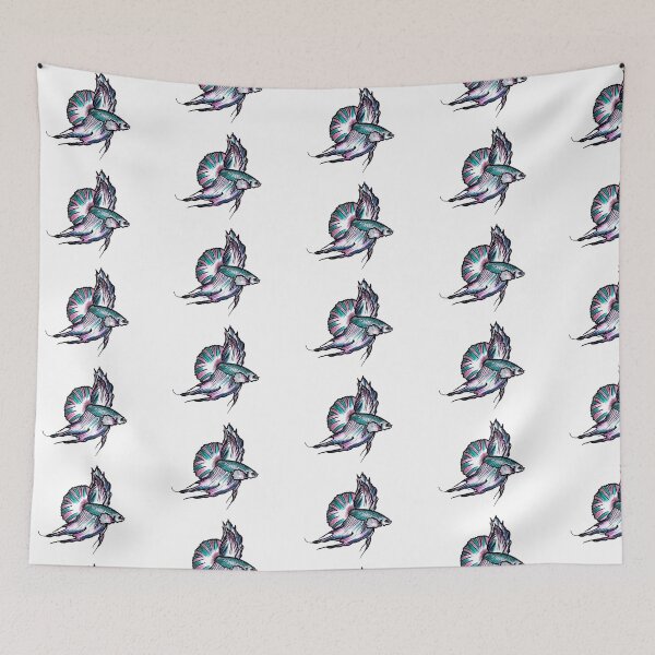 Item preview, Pastel Betta Fish Ink Illustration designed and sold by AsIceAndDesire.
