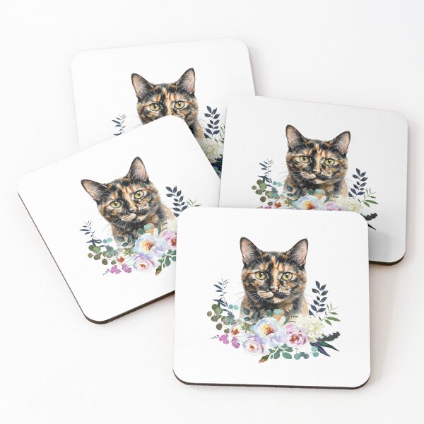 Item preview, Watercolor Tortoiseshell Cat designed and sold by Liededrom..