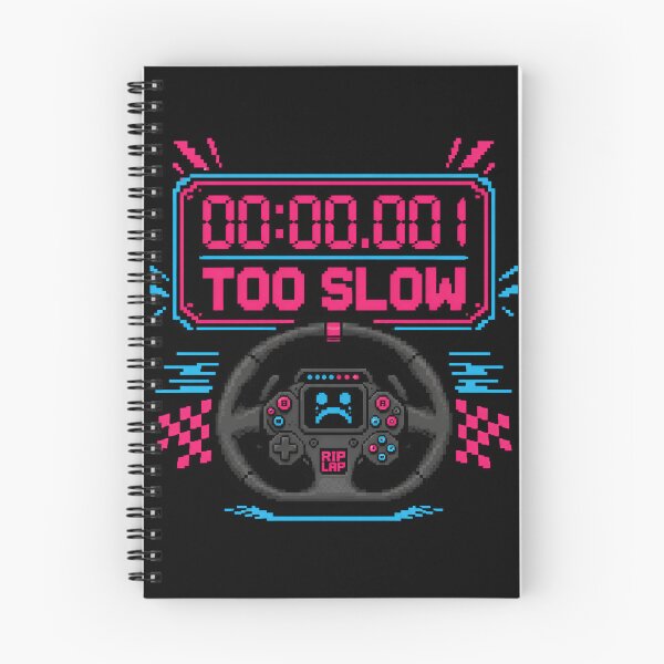 Item preview, Too Slow RIP Lap Pixel Art Neon Sim Racing Steering Wheel designed and sold by Fenay Designs.