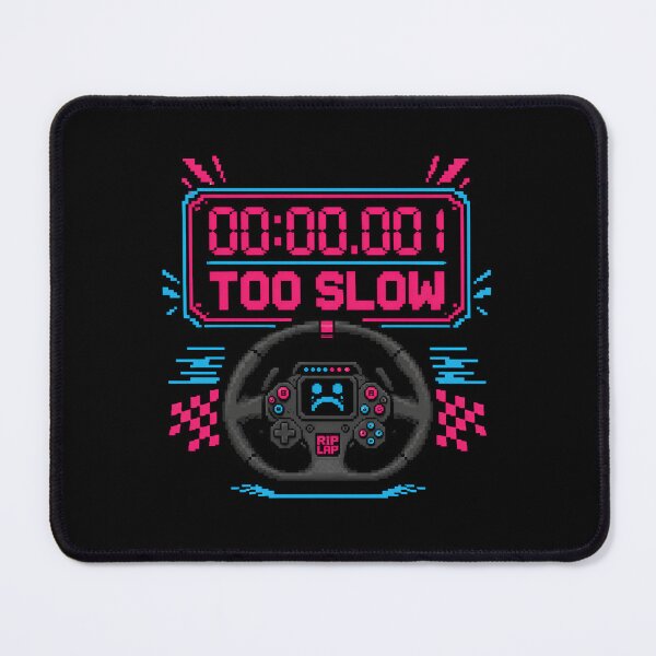 Item preview, Too Slow RIP Lap Pixel Art Neon Sim Racing Steering Wheel designed and sold by Fenay Designs.