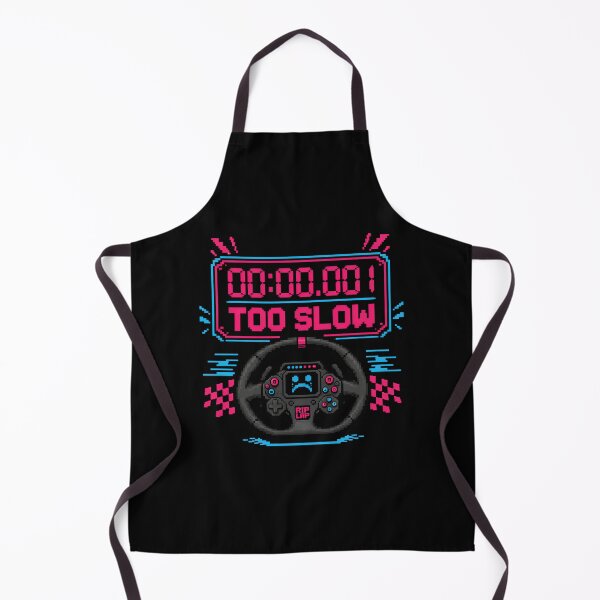 Item preview, Too Slow RIP Lap Pixel Art Neon Sim Racing Steering Wheel designed and sold by Fenay Designs.