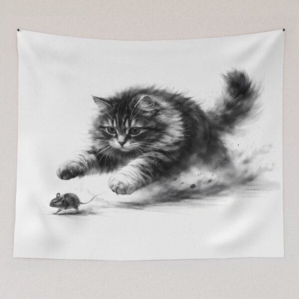 Item preview, Cat Chasing a Mouse designed and sold by cuprum.
