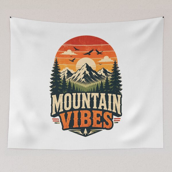 Item preview, Mountain Vibes Retro Vintage Hiking Camping  designed and sold by Mr Lee.