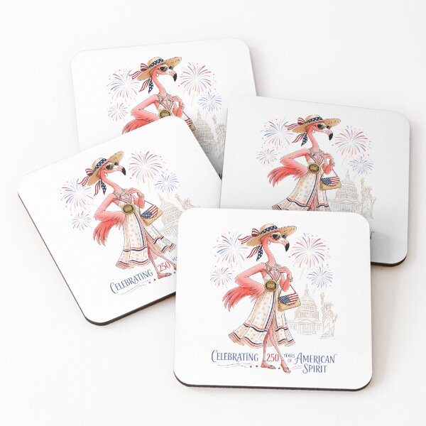 Item preview, Patriotic Flamingo Celebrating 250 Years American Spirit Patriotic designed and sold by jinajinawoodood.