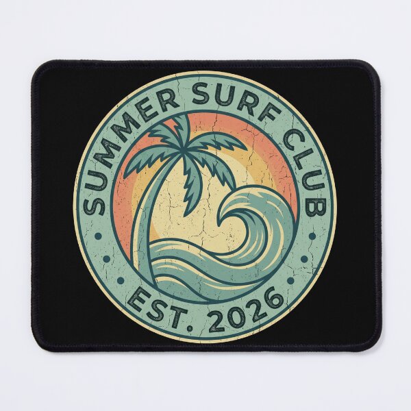 Item preview, Vintage Summer Surf Club 2026 Retro Badge designed and sold by TeNovaStudio.
