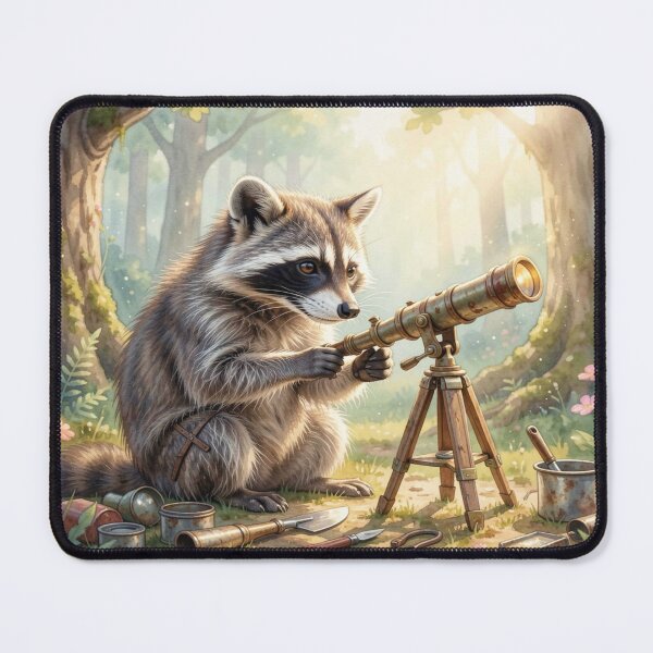 Item preview, Curious Forest Explorer Raccoon – Nature Light and Woodland Discovery Art designed and sold by FotoworldEdel.
