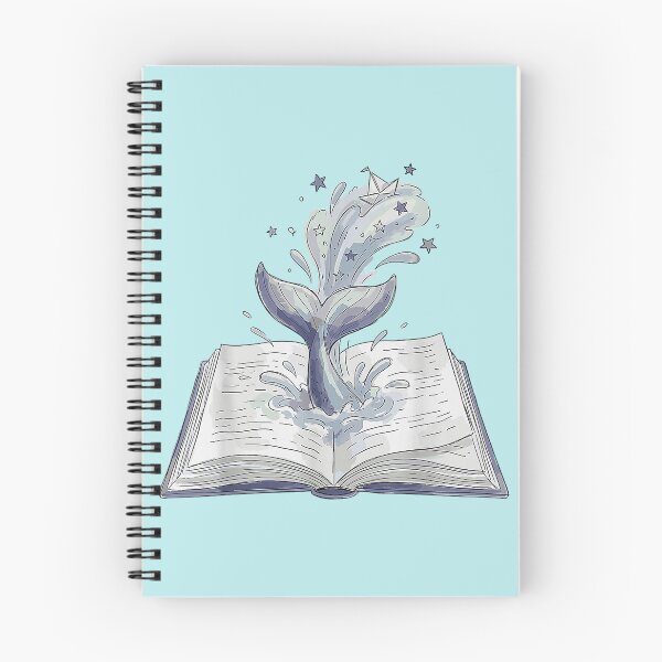 Item preview, Whale Watching Dive Into Reading Open Book Watercolor designed and sold by RaynaOceana.