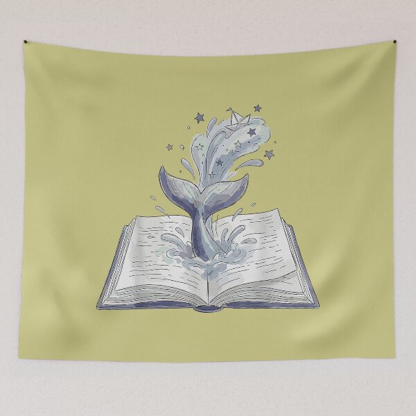 Item preview, Whale Watching Dive Into Reading Open Book Watercolor designed and sold by RaynaOceana.