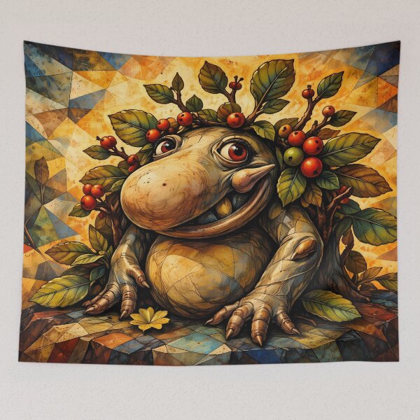 Item preview, Cheerful Creature with Leafy Crown designed and sold by cuprum.