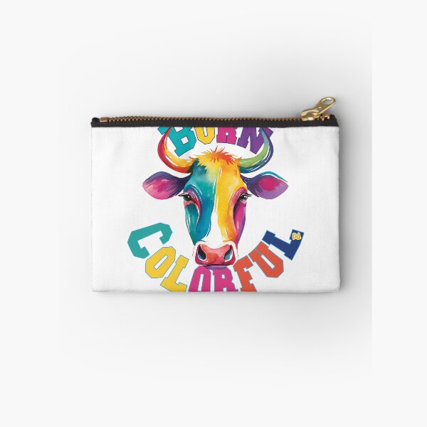 Item preview, BORN COLORFUL Rainbow Cow Mascot Watercolor Typography Streetwear Graphic designed and sold by DesignArtist.ia.
