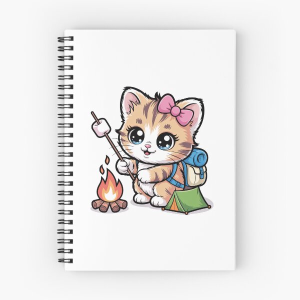 Item preview, Camping Kitty with Marshmallow designed and sold by jkrphoto.