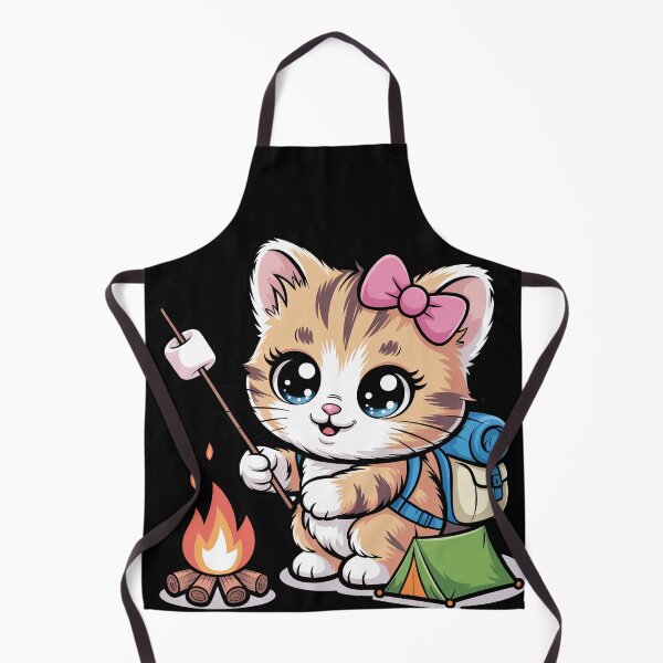 Item preview, Camping Kitty with Marshmallow designed and sold by jkrphoto.