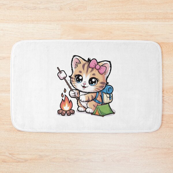 Item preview, Camping Kitty with Marshmallow designed and sold by jkrphoto.