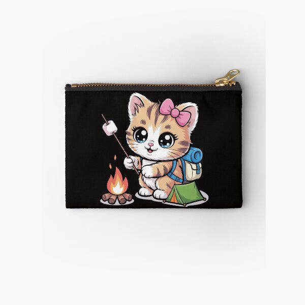 Item preview, Camping Kitty with Marshmallow designed and sold by jkrphoto.