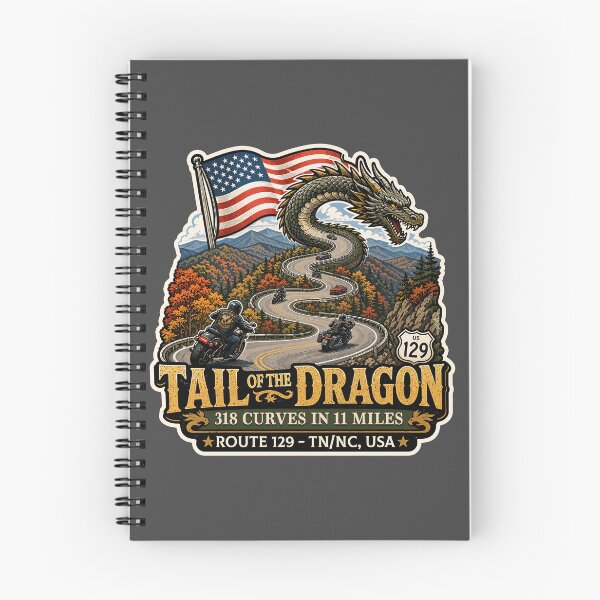 Item preview, Tail of the Dragon Road US 129 Motorcycle Sports Car Sticker & T-Shirt 09 designed and sold by OuterShellUK.