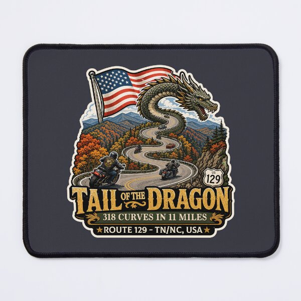 Item preview, Tail of the Dragon Road US 129 Motorcycle Sports Car Sticker & T-Shirt 09 designed and sold by OuterShellUK.
