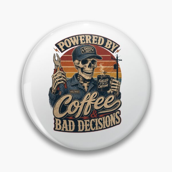 Item preview, Funny Electrician Shirt – Powered By Coffee & Bad Decisions Vintage Tee designed and sold by Ashley critters.