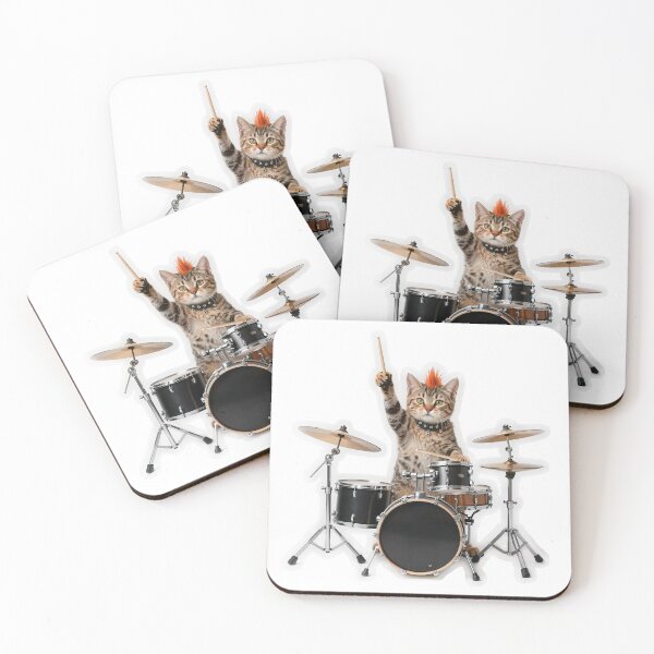 Item preview, Punk Rock Tabby Cat Drummer designed and sold by Winking-Kitten.