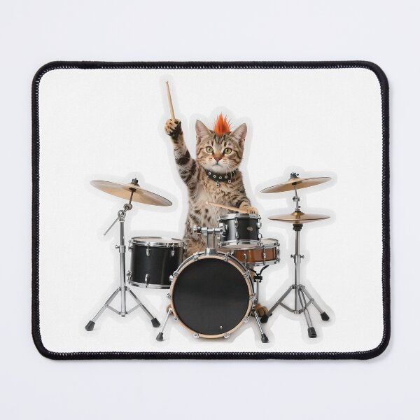 Item preview, Punk Rock Tabby Cat Drummer designed and sold by Winking-Kitten.