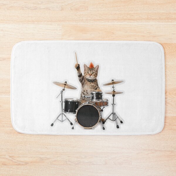 Item preview, Punk Rock Tabby Cat Drummer designed and sold by Winking-Kitten.
