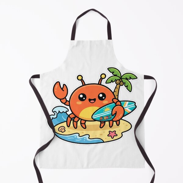Item preview, Cute Kawaii Surfing Crab Aloha Beach Summer designed and sold by TeNovaStudio.