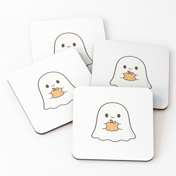 Item preview, "Cute Ghost Holding Pumpkin – Kawaii Halloween Design” designed and sold by HorizonTrail.
