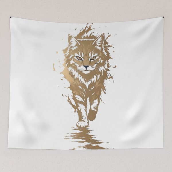 Artikelvorschau, Kunst mit dem Geist einer goldenen mystischen Katze | Elegantes minimalistisches Katzen-Design entworfen und verkauft von Dyan4.