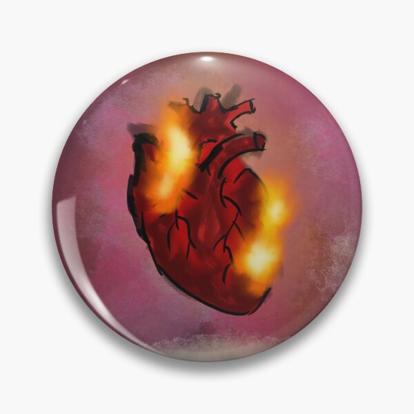 Item preview, Anatomical heart on fire and giant eye designed and sold by mousse-tache.