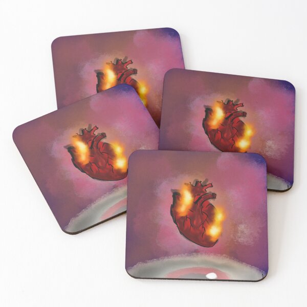 Item preview, Anatomical heart on fire and giant eye designed and sold by mousse-tache.