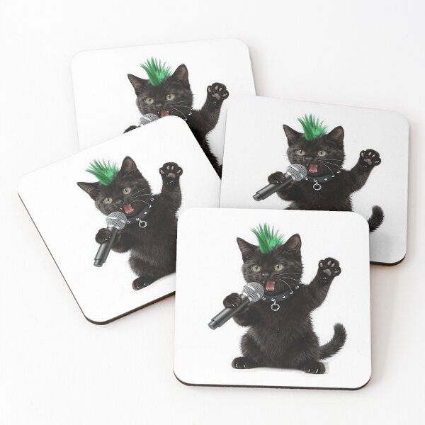 Item preview, Punk Rock Black Cat Singer designed and sold by Winking-Kitten.