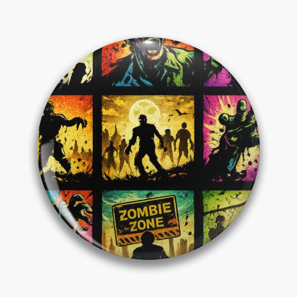 Item preview, Zombie Outbreak Pop Art Grid – Retro Horror Comic Style designed and sold by redsharkuk.
