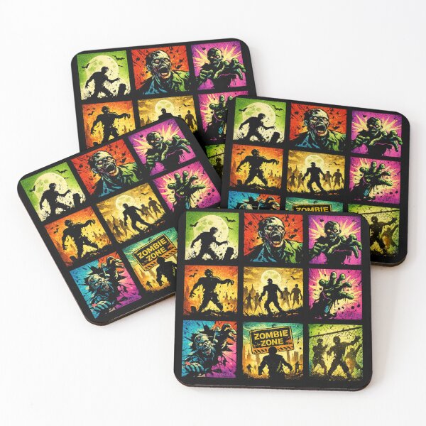 Item preview, Zombie Outbreak Pop Art Grid – Retro Horror Comic Style designed and sold by redsharkuk.
