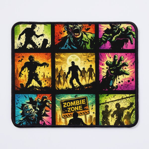 Item preview, Zombie Outbreak Pop Art Grid – Retro Horror Comic Style designed and sold by redsharkuk.