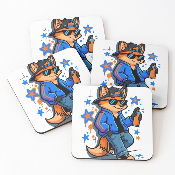 Item preview, Cool Graffiti Fox with Spray Can | Urban Street Art Fox designed and sold by NeonKawaiiCo.