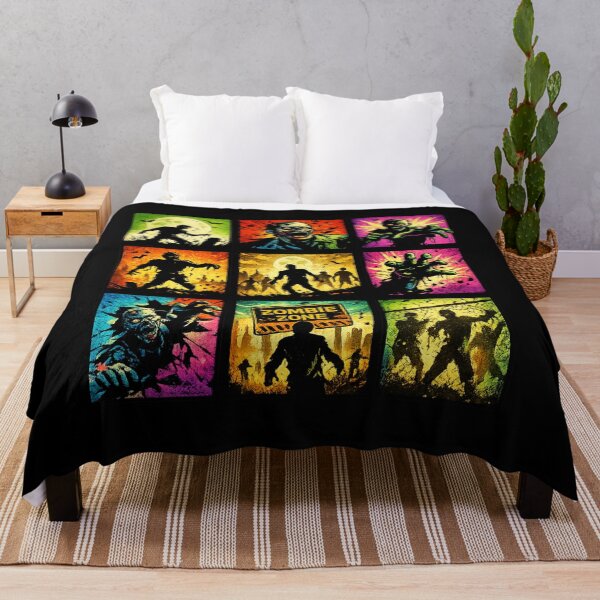 Item preview, Zombie Outbreak Pop Art Grid – Retro Horror Comic Style designed and sold by redsharkuk.