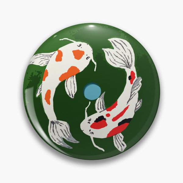 Item preview, Minimal Japanese Inspired Art | Blue Yin Yang Koi Fish Illustration designed and sold by Moo Ilustra.